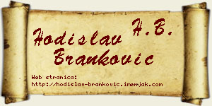 Hodislav Branković vizit kartica